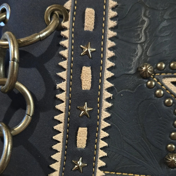 Montana West 100% Leather Texas Star Shoulder Bag - Picture 14 of 16